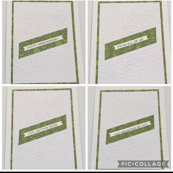 Elegant Green and White Greeting Card Set - Picture 1 of 6